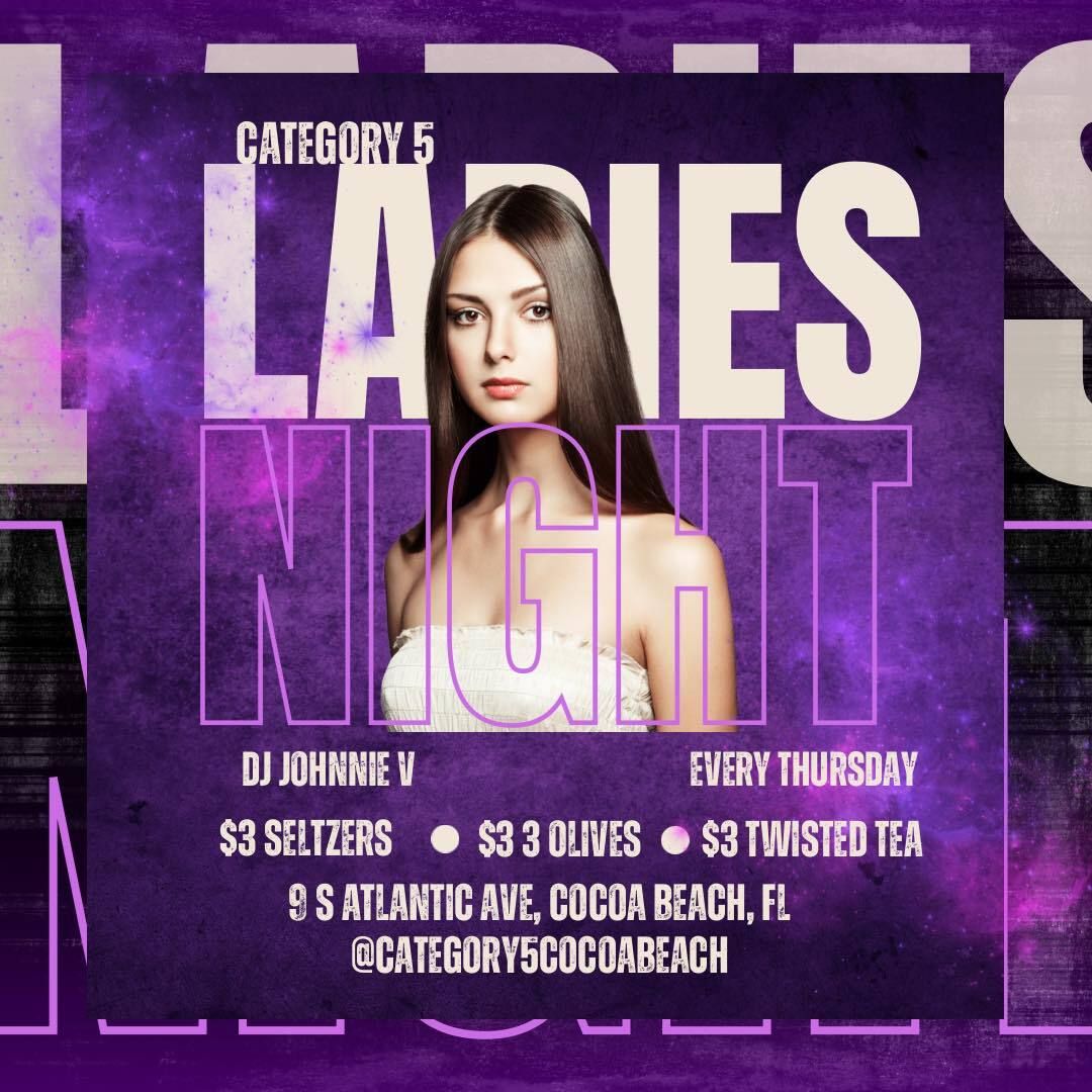 Thursday Ladies Night Flyer at Category 5