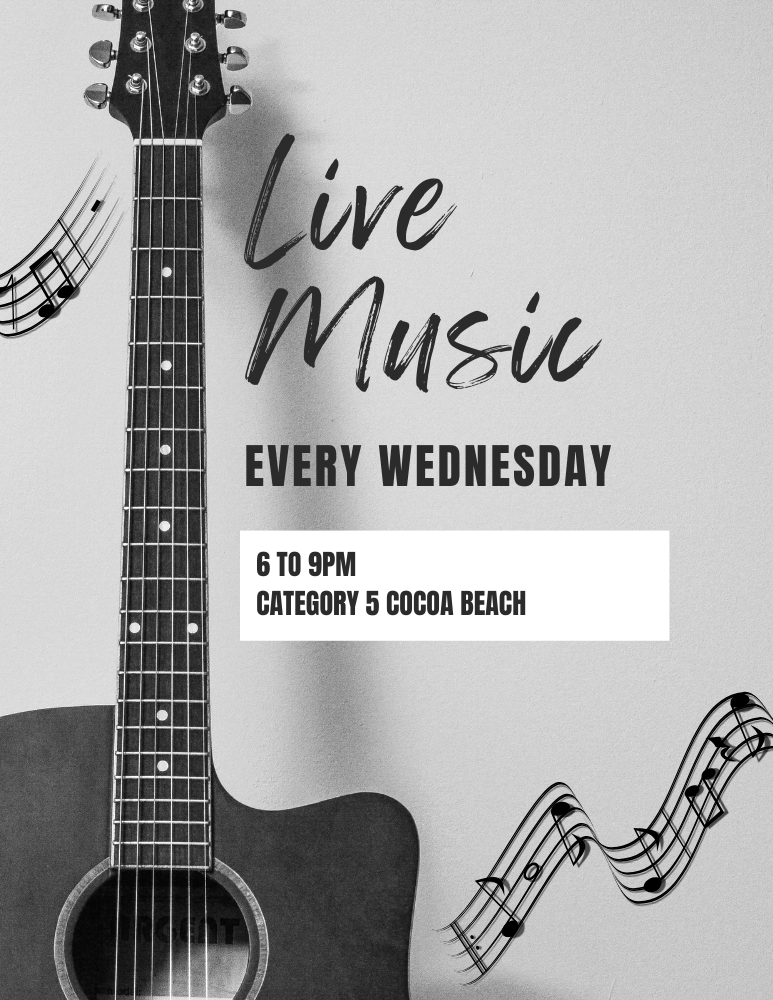 Live Music Wednesday Flyer at Category 5