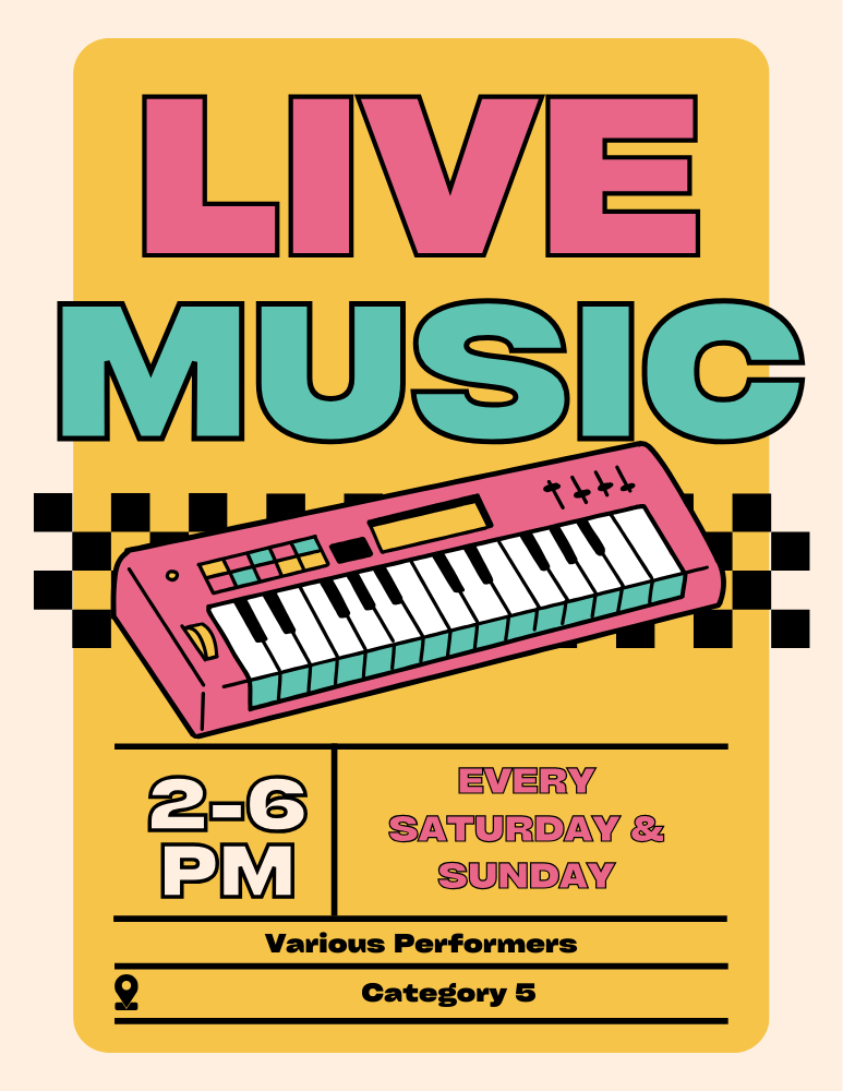 Saturday and Sunday Music Flyer at Category 5
