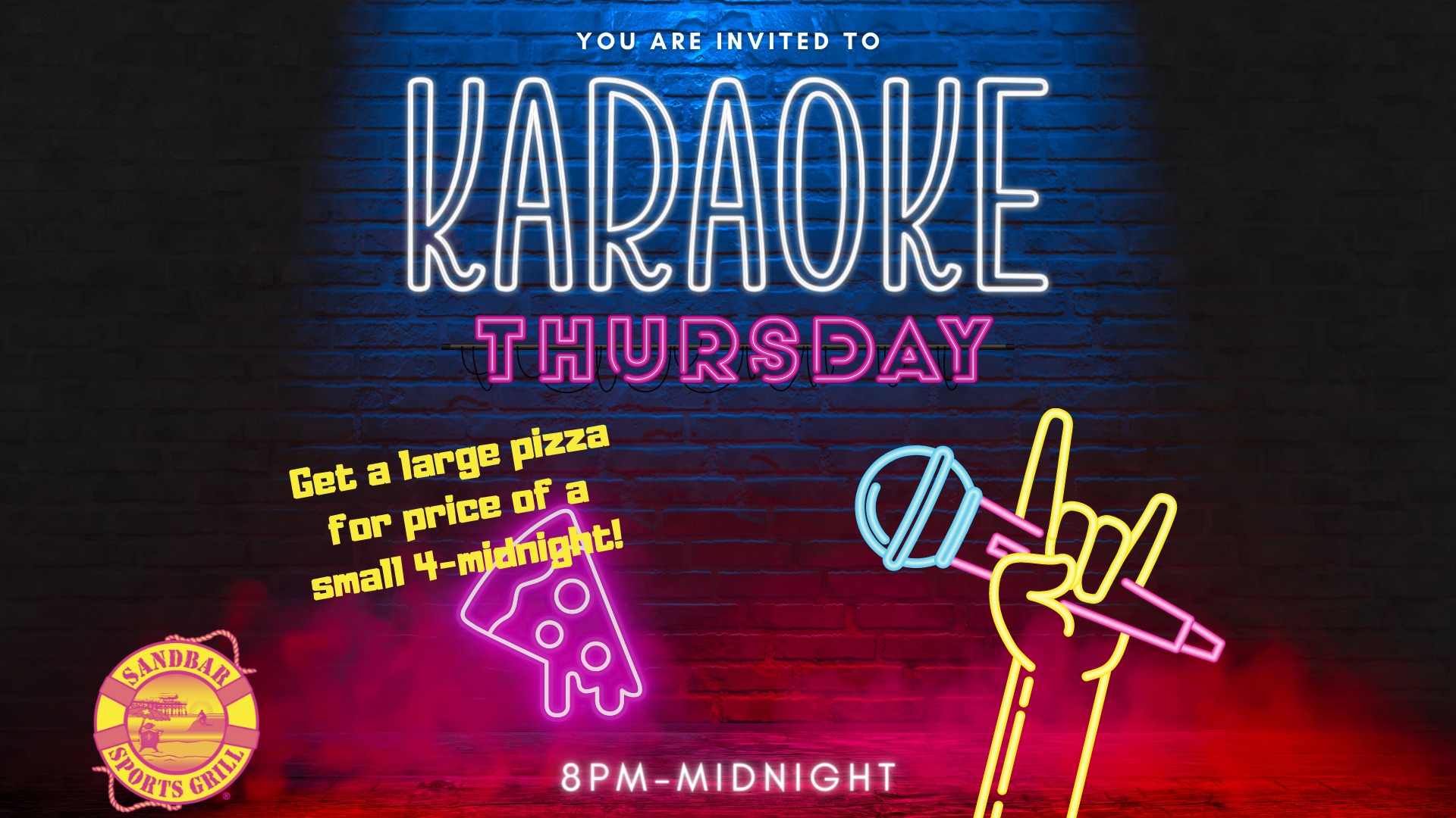 Thursday Karaoke and Pizza night flyer
